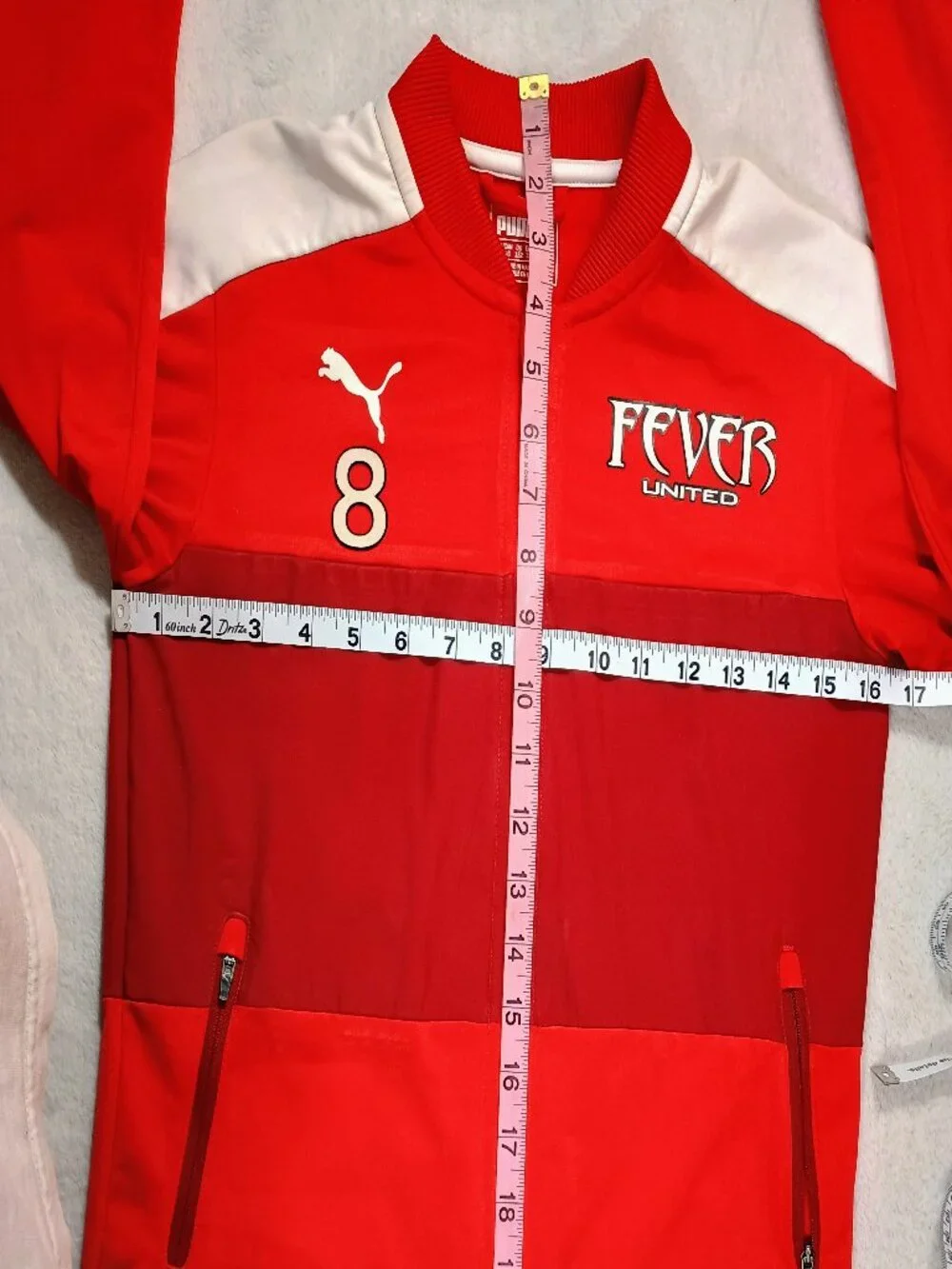 EUC  Kids Puma Youth Large Red Fever United Soccer Track Jacket